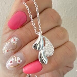 Collar Acero Blanco Gotas