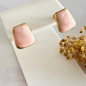Aros Acero Dorado Art1675d Rosa