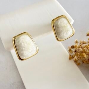 Aros Acero Dorado Art1675d Blanco