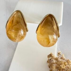 Aros Gota Acero Dorado Art794 Tostado