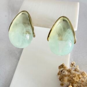Aros Gota Acero Dorado Art794 Acqua