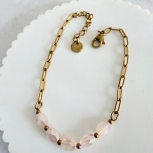 Pulsera Acero Dorado Art628d Rosa