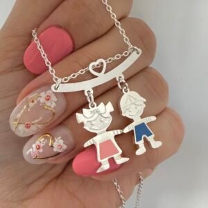 Collar Con Percha Nena - Nene Acero Blanco