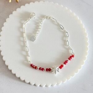 Pulsera Estrella Mar Acero Blanco Art629b Fucsia