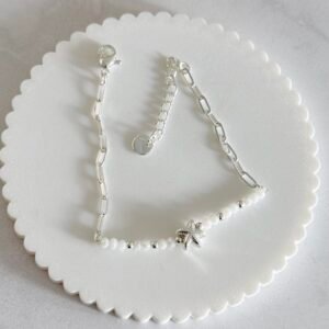 Pulsera Estrella Mar Acero Blanco Art629b Blanca