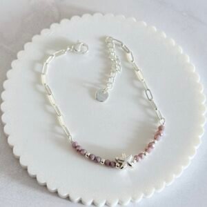 Pulsera Estrella Mar Acero Blanco Art629b Lila
