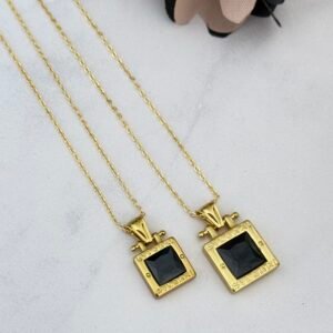 Collar Bvlgari Acero Dorado Negro