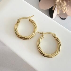 Aros Acero Dorado Art133d
