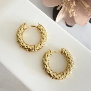 Aros Acero Dorado Art131d