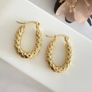 Aros Acero Dorado Art130d