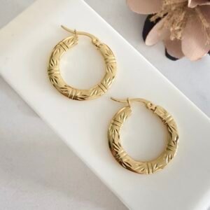 Aros Acero Dorado Art129d