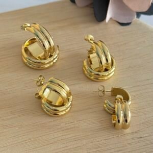 Aros Acero Dorado Art96d