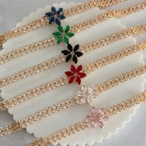 Pulsera Flor Strass Bijou Mod1 Dorado