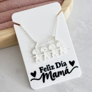Collar Hijos Acero Blanco + Tarjeta Mod4