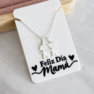 Collar Hijos Acero Blanco + Tarjeta Mod5