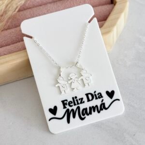 Collar Hijos Acero Blanco + Tarjeta Mod2