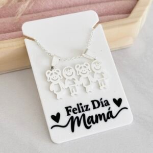 Collar Hijos Acero Blanco + Tarjeta Mod6