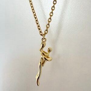 Collar Abrazo Eterno MAMA-HIJO Mod1 Acero Dorado