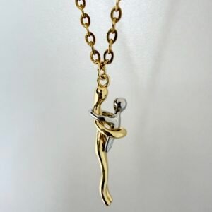 Collar Abrazo Eterno MAMA-HIJO Mod2 Acero Dorado