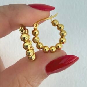 Aros Abundancia Acero Dorado 1,5cm
