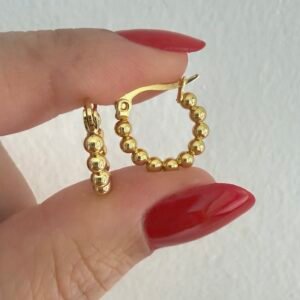 Aros Abundancia Acero Dorado 1cm