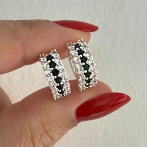 Aros Acero Blanco Art489 Negro