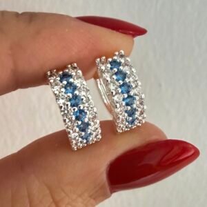 Aros Acero Blanco Art489 Azul
