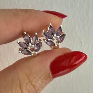Aros Acero Blanco Art983 Lila