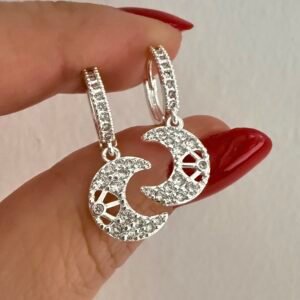 Aros Acero Blanco Art482 Modelo Luna