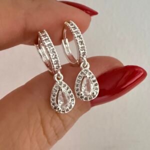 Aros Acero Blanco Art482 Modelo Gota