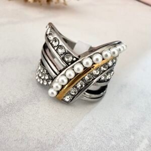 Anillo Macizo Acero Quirúrgico Combinado Modelo 1