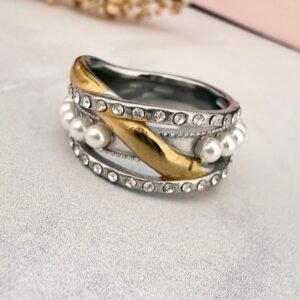 Anillo Macizo Acero Quirúrgico Combinado Modelo 2