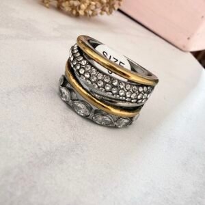 Anillo Macizo Acero Quirúrgico Combinado Modelo 6