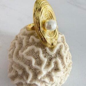 Anillo Acero Dorado Art 559-2