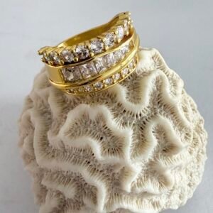 Anillo Acero Dorado Art 566-13