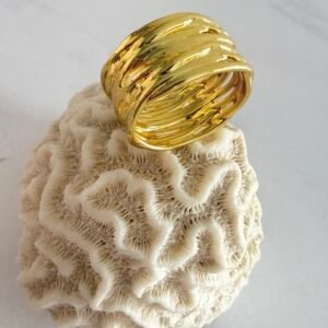 Anillo Acero Dorado Art 566-7