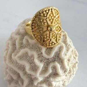 Anillo Acero Dorado Art 566-5