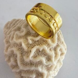 Anillo Acero Dorado Art 566-27