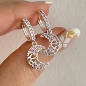 Aros Acero Blanco Art977 Luna Rosa
