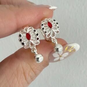 Aros Acero Blanco Art853 Rojo