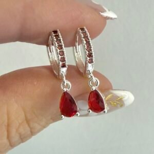 Aros Acero Blanco Art537 Gota Roja
