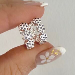 Aros Acero Blanco Art593 Lila