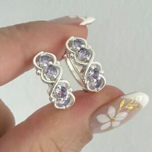Aros Acero Blanco Art883 Lila