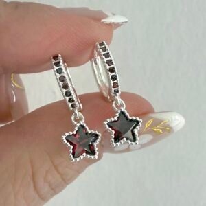 Aros Acero Blanco Art978 Estrella Roja